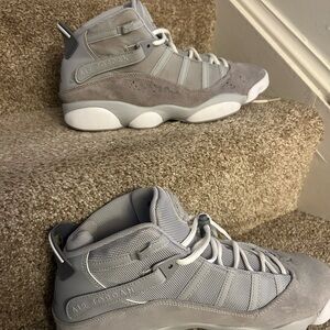 Jordan High-Top Gray and White Sneakers